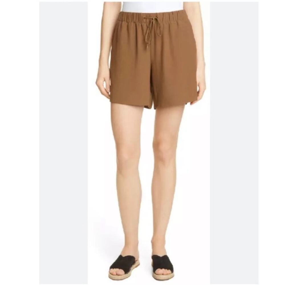 Eileen Fisher Pull On Walking Shorts Tencel Viscose Crepe Brown Size XL NWT